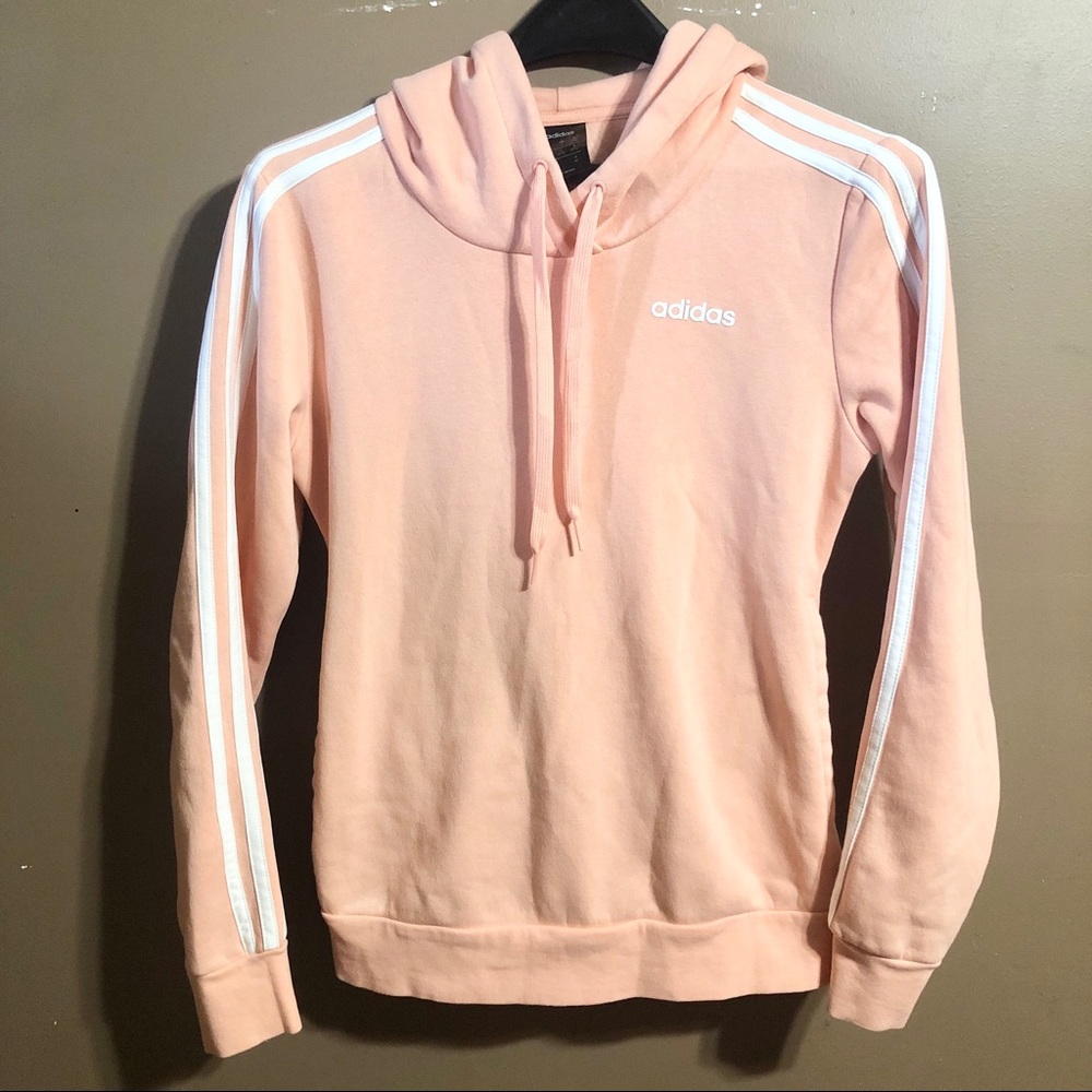 Adidas Essential 3 Stripe Pullover Hoodie